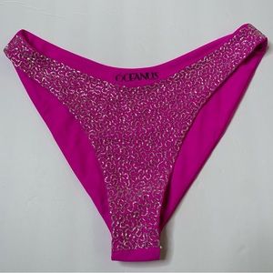 NEW Oceanus Fuschia Beaded Swim Bottoms Size Large